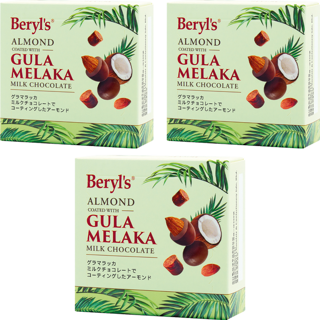Beryl's 杏仁夾心椰子糖牛奶巧克力, 60g, 3個