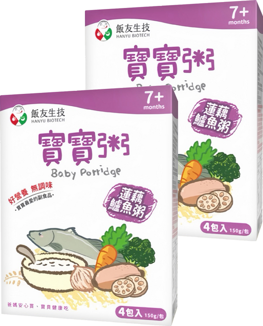 飯友 蓮藕寶寶粥 4包, 600g, 2盒, 鱸魚