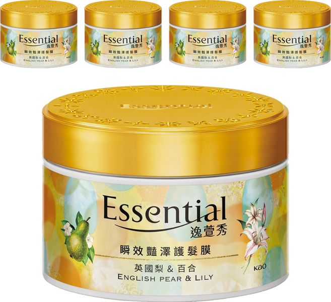 Essential 逸萱秀 瞬效豔澤護髮膜 英國梨&百合香氛, 180g, 5個