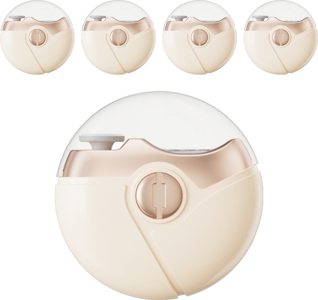 Kyhome 三合一防夾電動指甲刀/防飛濺修甲器/美甲打磨機/卸甲儀/磨甲器, 5個, 米白色