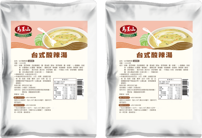 馬玉山 台式酸辣湯, 1kg, 2個