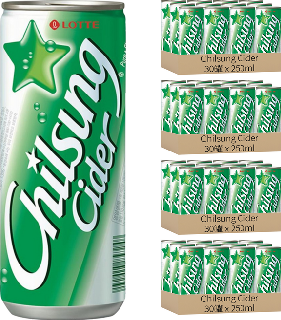 Chilsung Cider 經典汽水, 250ml, 120罐