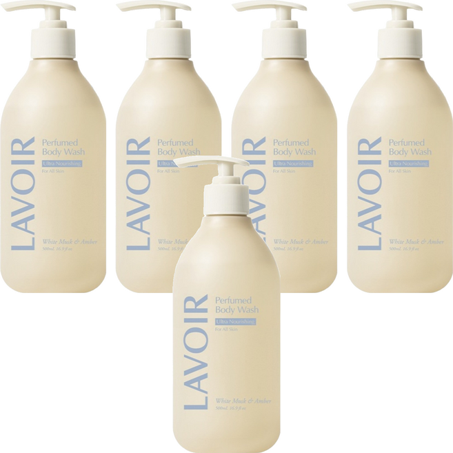 LAVOIR 純素香氛沐浴乳 白麝香與琥珀, 500ml, 5瓶
