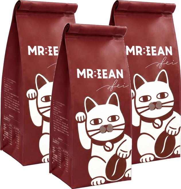 MR.BEAN&AFEI 豆豆先生與他的阿肥 頂級印度麥索水洗TOP 單品咖啡豆, 450g, 3個