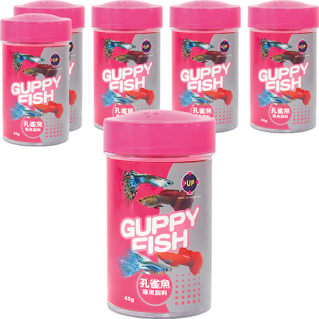 UP AQUA 雅柏 孔雀魚專用飼料 E-228, 45g, 6罐