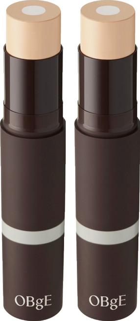 OBgE 台灣公司貨 自然遮瑕粉底棒 13g, 1號象牙白, 2個