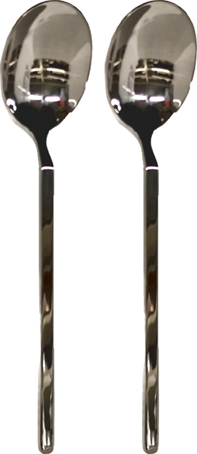 Chieh Pao 潔豹 厚圓中匙/湯匙/餐匙/不鏽鋼湯匙 15.5 x 4cm 2個, 銀色, 2組