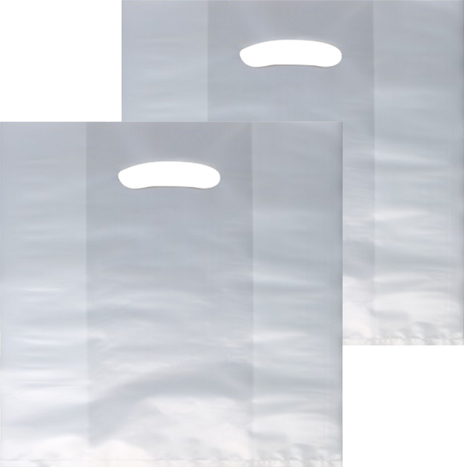 HD塑膠購物袋 中, 2套, 白色