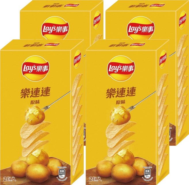 Lay's 樂事 經濟包原味洋芋片, 166g, 4個