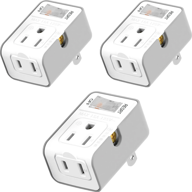 POLYWELL 寶利威爾 3變2插頭 帶開關轉接頭 PW15-T05-A025, 5.8cm, 白色, 3個