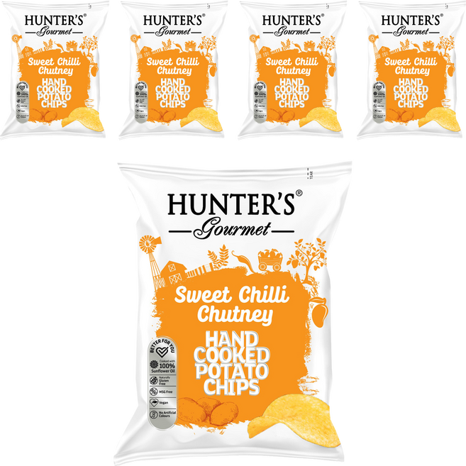 HUNTER'S gourmet 手工洋芋片 酸甜辣醬味, 125g, 5個
