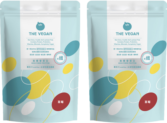 THE VEGAN 樂維根 高纖植物優蛋白 草莓, 1kg, 2個