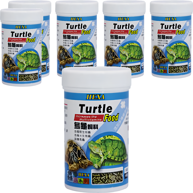 HEXA 海薩 特級烏龜飼料 陸龜飼料 兩棲飼料 烏龜飼料 水龜飼料 1HE310302602, 40g, 6瓶
