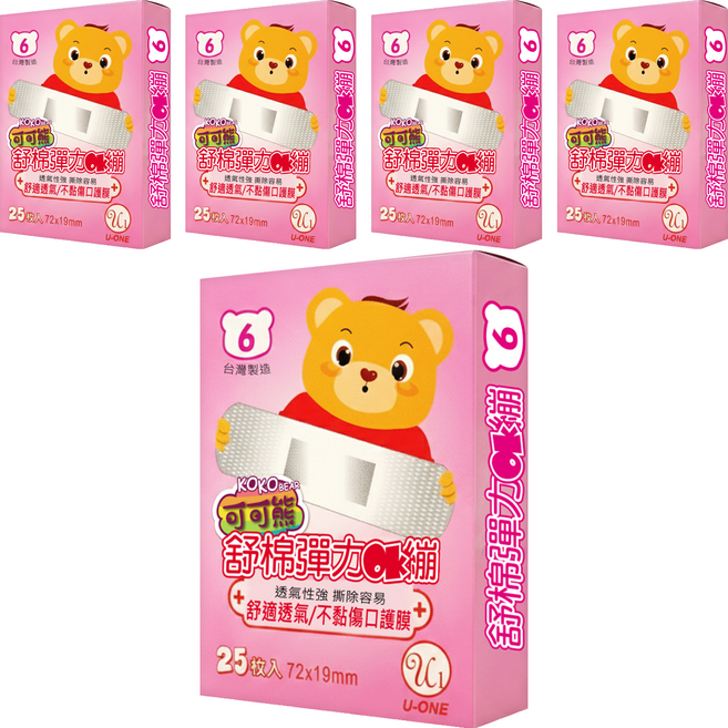 U-ONE 舒棉彈力OK繃, 5個, 25個裝