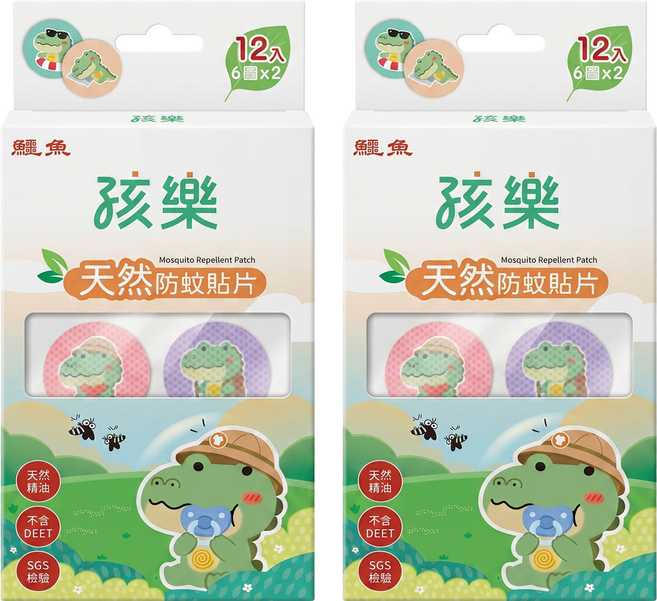 孩樂 天然防蚊貼片, 2套, 12片