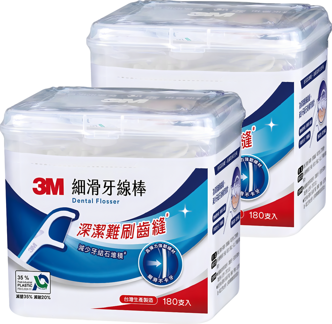 3M 細滑牙線棒 ECO新版, 180支, 2盒