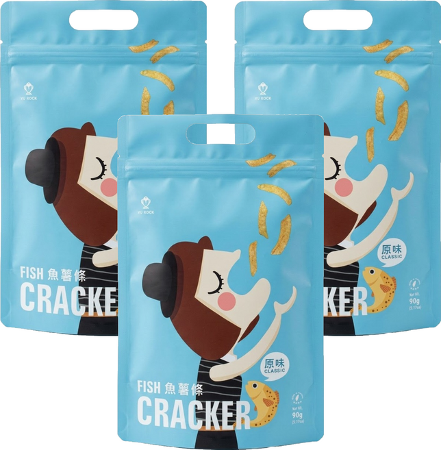 YU ROCK 魚薯條 原味, 90g, 3個