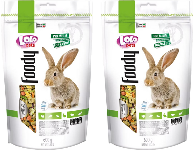 LOLO pets 營養滿分寵物兔主食, 600g, 2袋