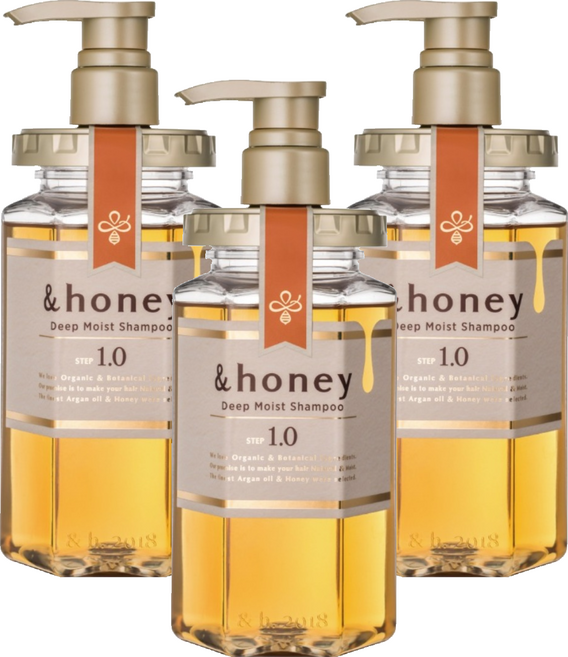 &honey 台灣公司貨 Deep 花香蜂蜜水潤洗髮精1.0, 3件, 440ml