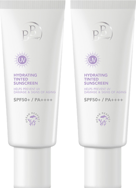 BB AMINO 科研 玻尿酸角鯊潤色防曬乳 嫩紫 SPF50+ PA++++, 2件, 35ml