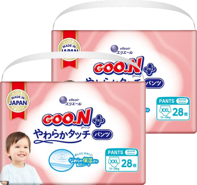 GOO.N 大王 日本境內版 SJ柔觸肌系列褲型尿布 13~28kg, 56片, 2XL