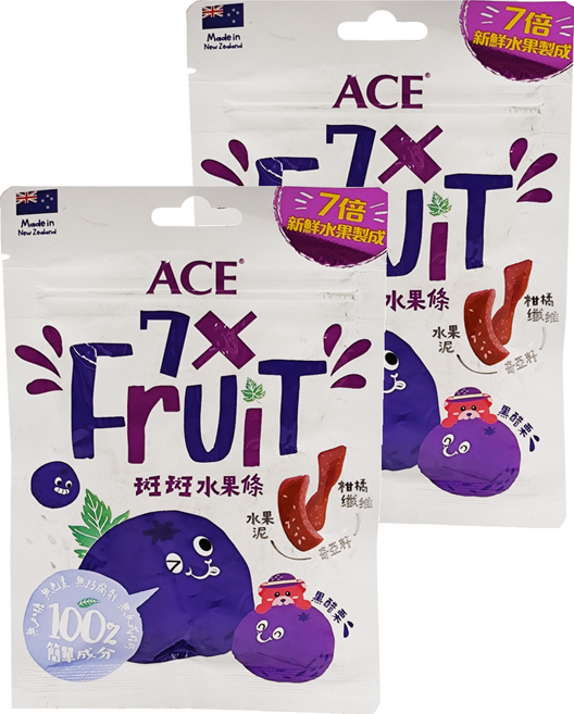 ACE 軟糖斑斑水果條 黑醋栗 + 奇亞籽, 32g, 2包
