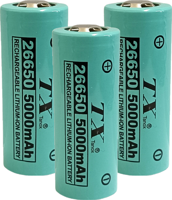 TX Tanox 特林 5000mAh 26650鋰充電池 3.7V, 3個, 1個裝