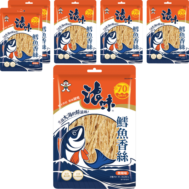 旺旺 浪味鱈魚香絲 微辣味, 38g, 6個