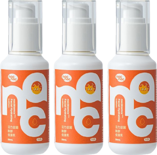 nac nac 活力益菌臉部保濕乳, 3個, 50ml