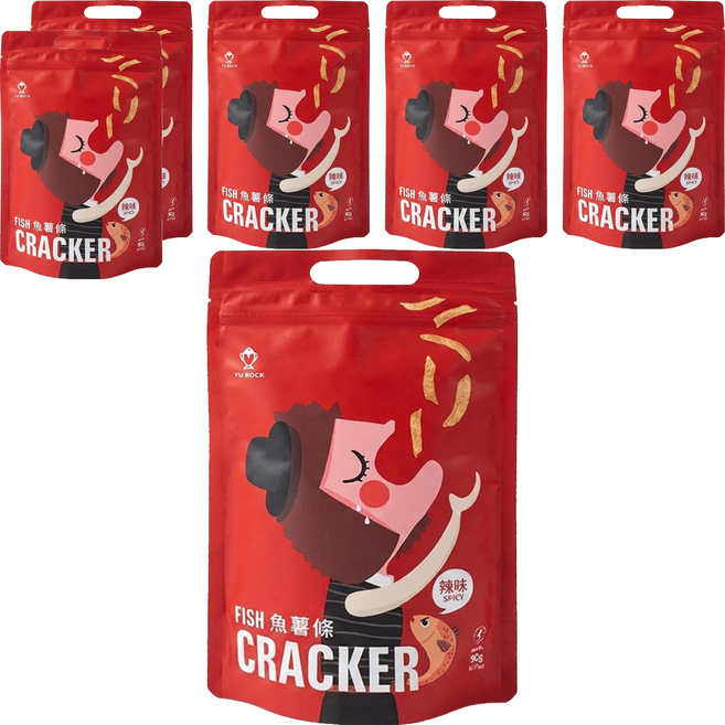 YU ROCK 魚薯條 辣味, 90g, 6個