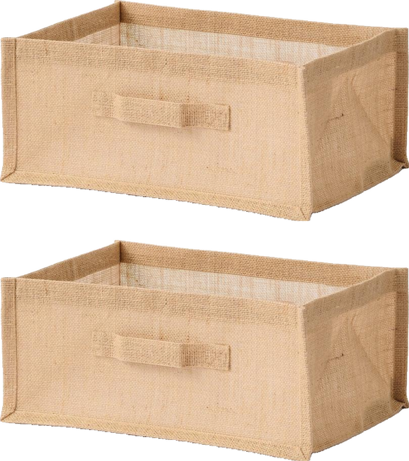 MUJI 無印良品 黃麻收納袋, 棕色, 2個