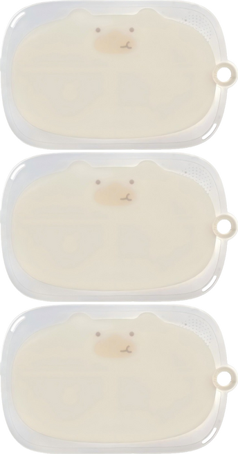 MoliJoy 萌獸來臨 防霉抗菌切菜板 卡通砧板 廚房耐用易清洗 大號, 3個, 透明白