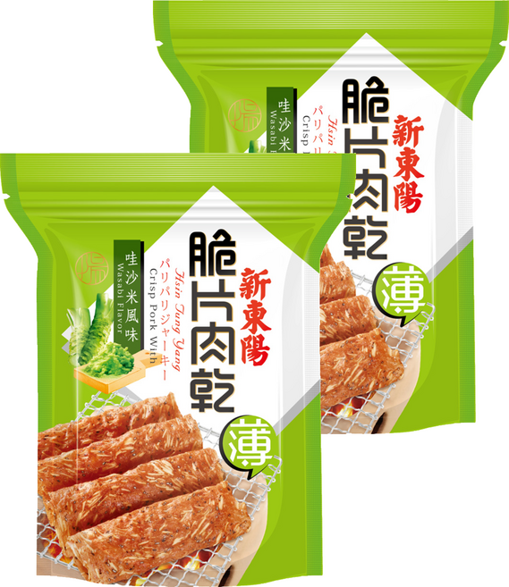 新東陽 芥末風味脆片肉乾, 75g, 2包