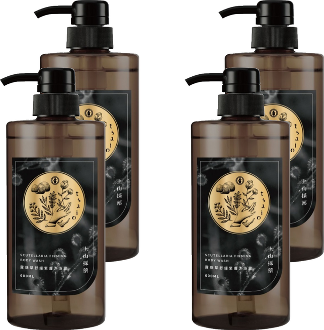 tsaio 上山採藥 露珠草舒緩緊膚沐浴露, 4個, 600ml