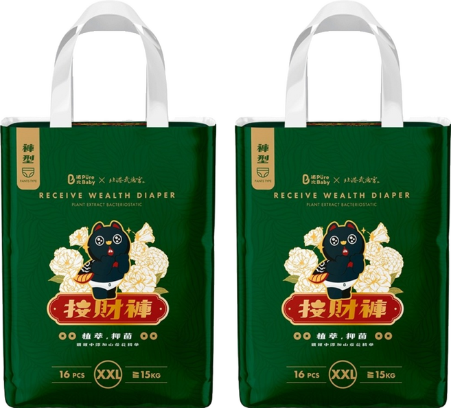 波比 PureBaby 植萃抑菌接財褲 褲型 15kg, 2XL, 32片