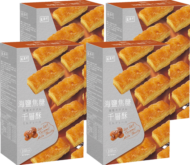 盛香珍 海鹽焦糖千層酥, 100g, 4個