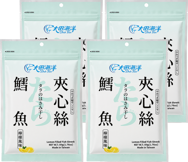 大田海洋 鱈魚檸檬風味夾心條, 50g, 4個