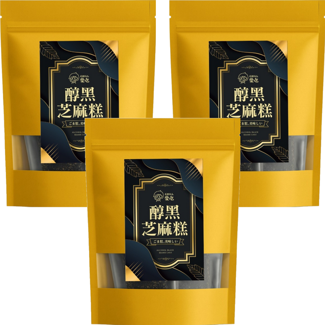 CHILL 愛吃 醇黑芝麻糕, 100g, 3個
