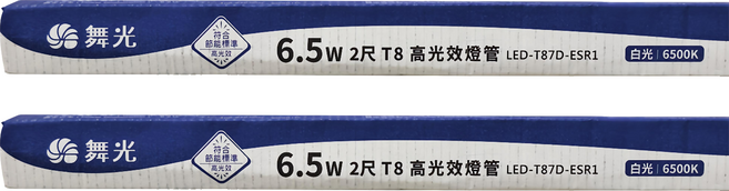 DANCELIGHT 舞光 T8 LED 節能燈管 65K 6.5W 2尺, 白光(6500K), 2個