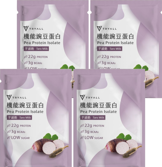 TRYALL Essential 機能豌豆蛋白飲 芋頭奶風味, 30g, 4個