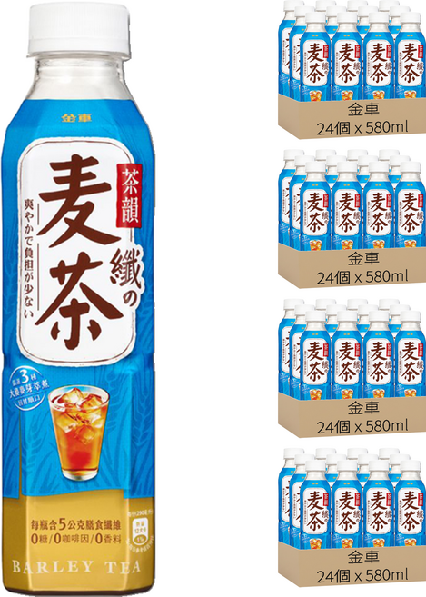 金車 茶韻 纖麥茶 無糖, 96個, 580ml