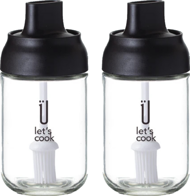 樂司廚品 密封玻璃調味瓶 附刷 AY62 K0262, 220ml, 2個