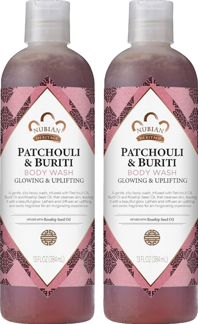 NUBIAN HERITAGE 廣藿香&布荔奇果沐浴露, 2瓶, 384ml