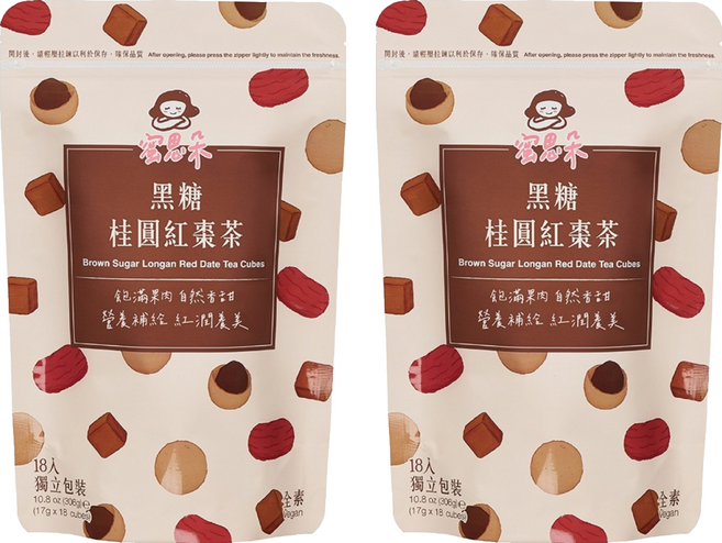 蜜思朵 黑糖桂圓紅棗茶, 17g, 18顆, 2包