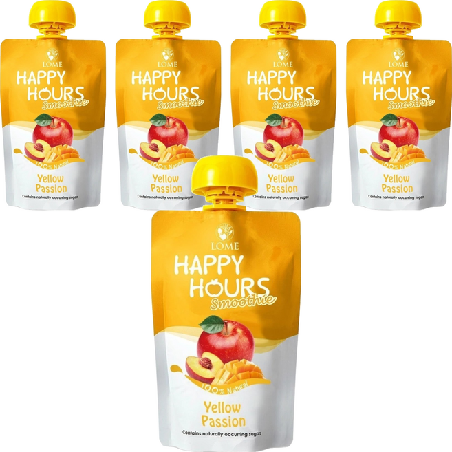 HAPPY HOURS 生機纖果飲 蘋果 + 桃子 + 芒果, 5包, 100g