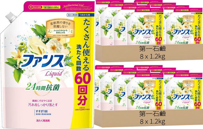 第一石鹼 抗菌洗衣精 補充包 花果香, 1.2kg, 16包