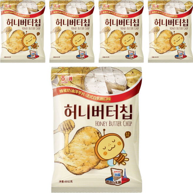 HAITAI 海太 法式白乳酪洋芋片, 60g, 5包