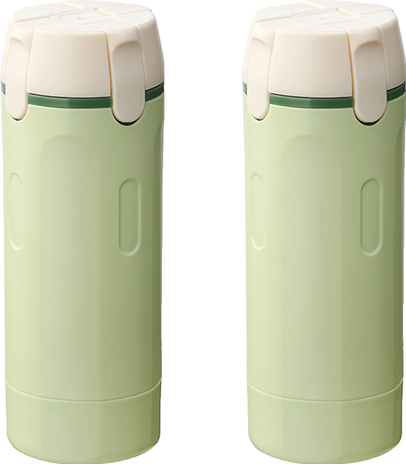 Kyhome 4合1旅行便攜分裝瓶/按壓式化妝品沐浴分裝罐 120ml, 2件, 綠色