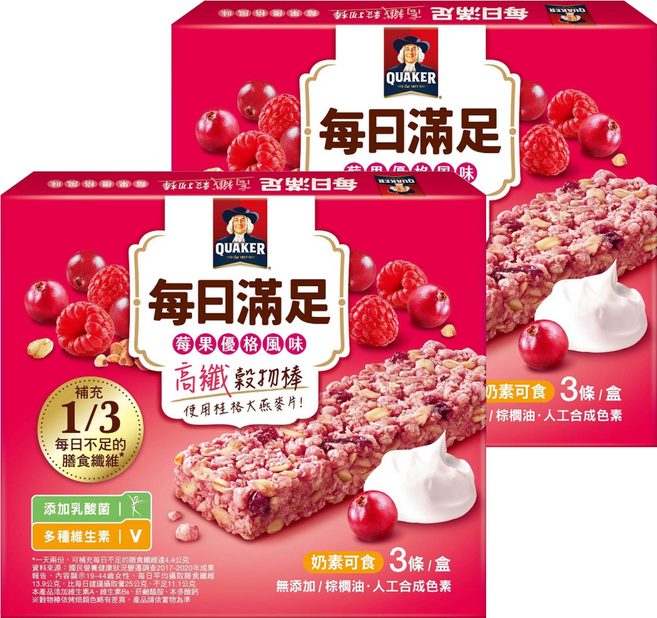 QUAKER 桂格 每日滿足穀物棒, 69g, 2盒