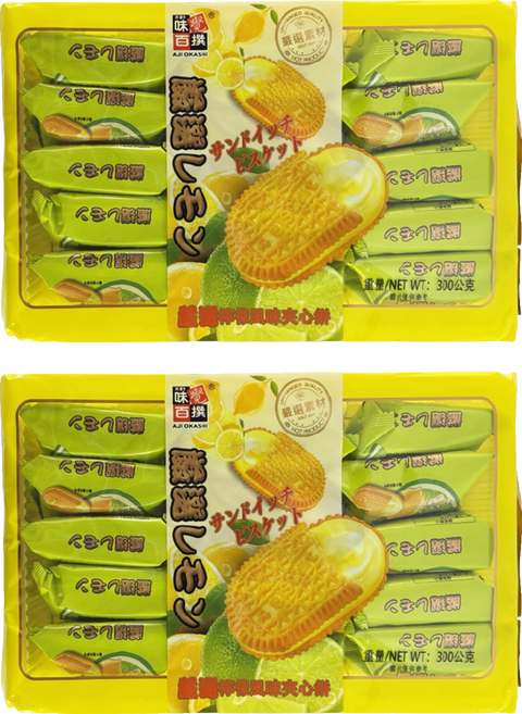 AJI OKASHI 味覺百撰 嚴選檸檬風味夾心餅, 300g, 2個